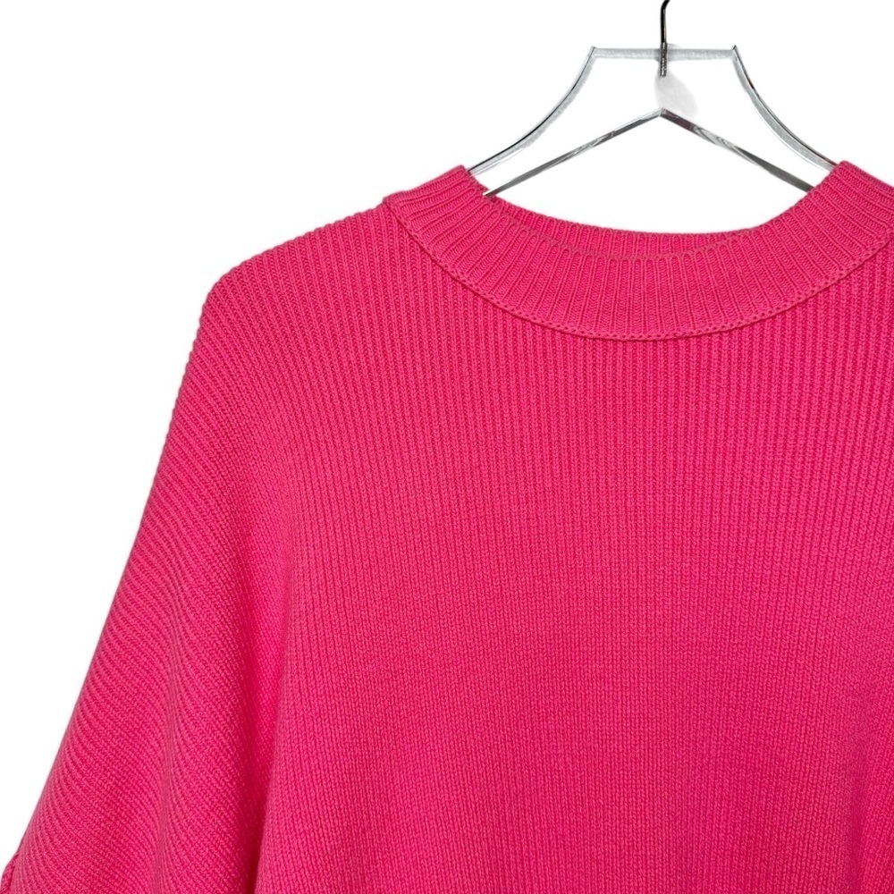 Free People Easy Street Hot Pink Oversized Sweater XS Boho Slouchy Tunic - Picture 3 of 15